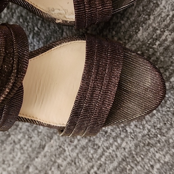 GIANNI BINI Strappy Bronze Platform Heels - Picture 10 of 14